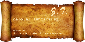 Zabolai Tarziciusz névjegykártya